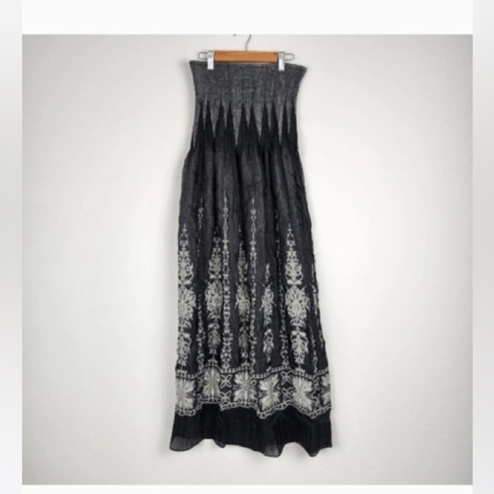 Anthropologie Lapis Strapless Long Dress